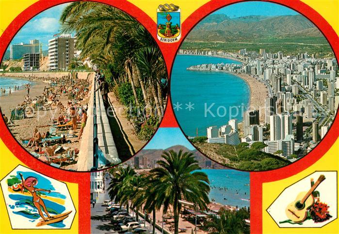 Benidorm Strand Promenade Palmen Hochhaeuser