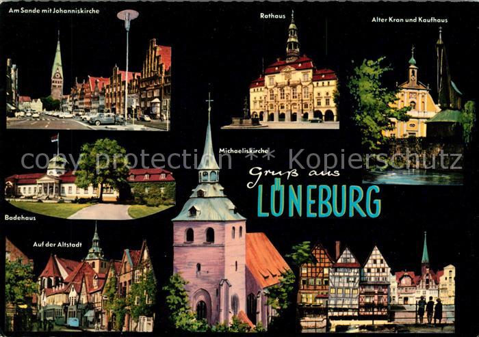 Lueneburg Am Sande Johanniskirche Rathaus Alter Kran Kaufhaus Badehaus Altstadt