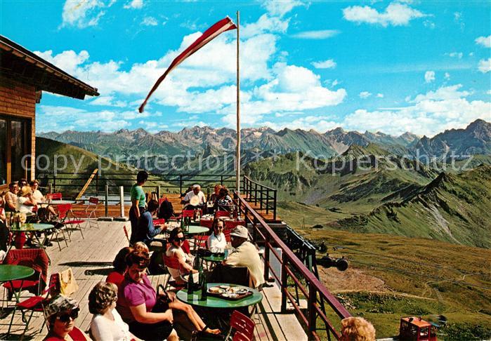 Diedamskopf Gipfelrestaurant Sonnenterrasse Bregenzerwald Vorarlberg Alpenpanora