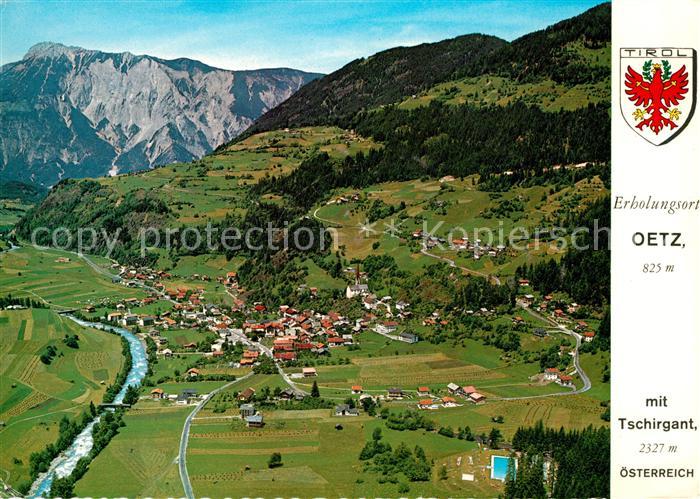 Oetz Sommerfrische Tschirgant oetztaler Alpen Fliegeraufnahme