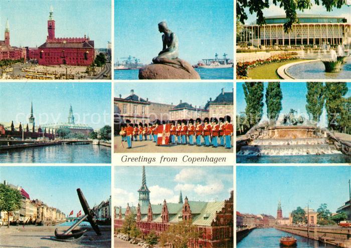 Copenhagen Kobenhavn Town Hall Square Little Mermaid Tivoli Exchange Royal Guard