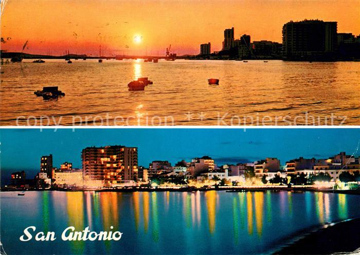 San Antonio Abad Sonnenuntergang am Meer Hafenpartie Nachtaufnahme