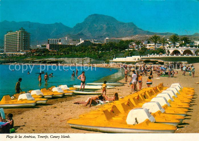 Tenerife Playa de la Americas Strand Tretboote