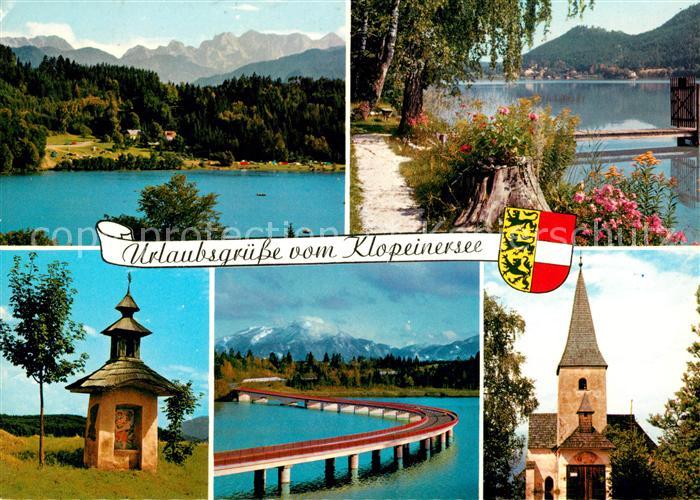 Klopeinersee Panorama Alpen Kaerntner Bildstock Stauseebruecke Georgiberg Kirchl