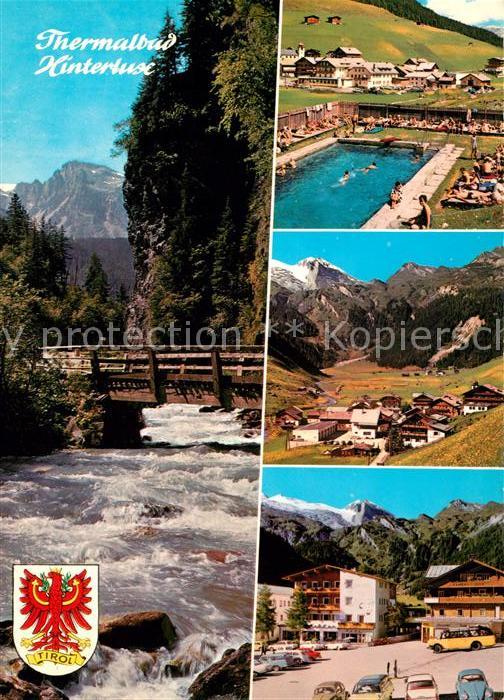 Hintertux Zillertal Thermalbad Freibad Alpenpanorama Bergbach Bruecke