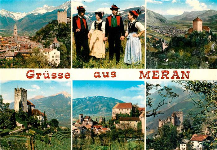 Meran Merano Panorama Suedtiroler Trachten Schloss Brunnenburg