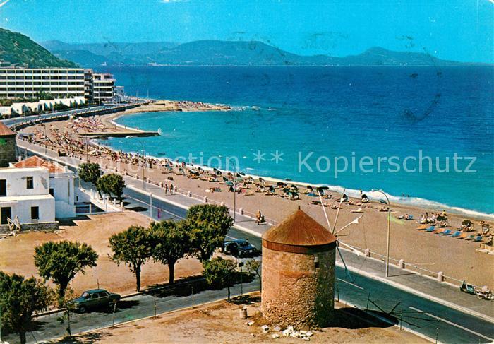 Rhodos Rhodes aegaeis Panorama Strand