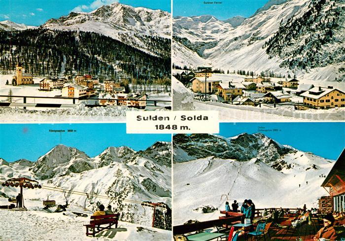 Sulden Solda Wintersportplatz Ortlergebiet Bergrestaurant Sonnenterrasse Sessell