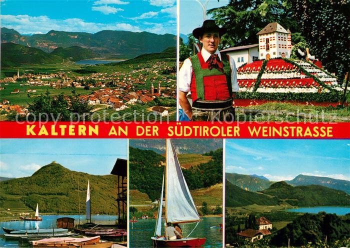 Kaltern Weinstrasse Tirol Landschaftspanorama Kalterer See Seglerhafen Trachten