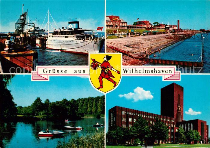Wilhelmshaven Hafen Dampfer Strand See Rathaus Wappen
