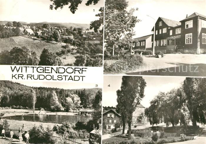 Wittgendorf Saalfeld Panorama Blick vom Talberg Gasthaus Auebad Freibad