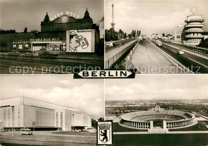 BERLIN  CITY Neue Welt Raststaette Avus Deutschlandhalle Olympiastadion Kuhnert
