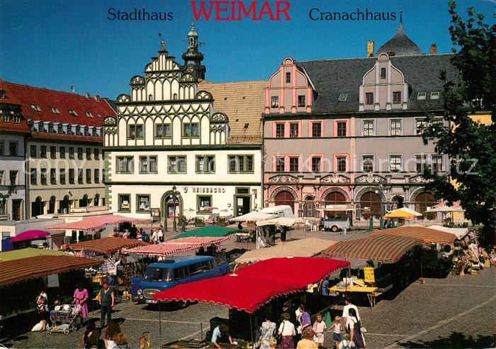 Weimar Thueringen Marktplatz Cranachhaus Stadthaus Historische Gebaeude Altstadt