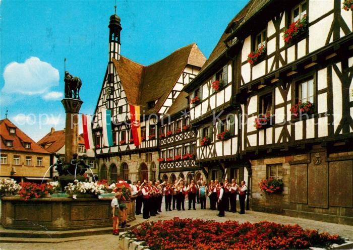 Forchheim Oberfranken Kriegerbrunnen Fachwerk Rathaus