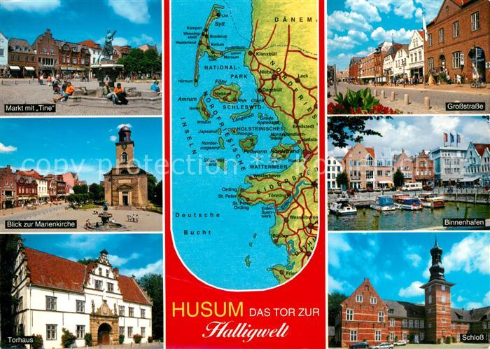 Husum Nordfriesland Markt Tine Grossstrasse Marienkirche Torhaus Schloss Binnenh