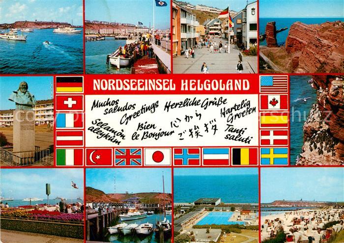 Helgoland Hafen Klippen Schwimmbad Strand Bootsanlegestelle