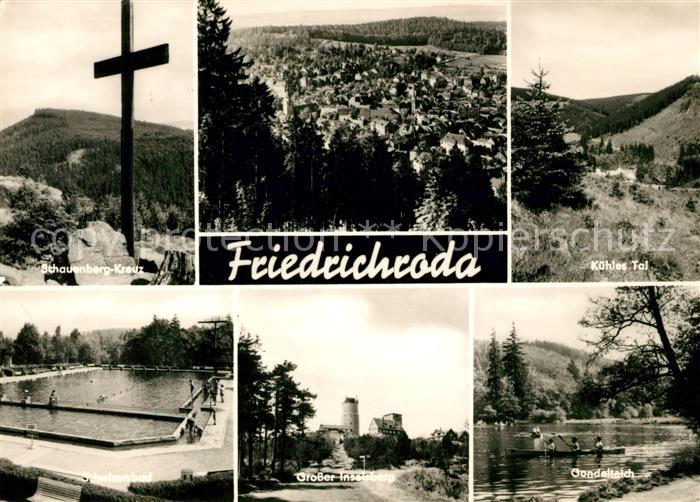 Friedrichroda Schauenberg Kreuz Kuehles Tal Grosser Inselsberg Gondelteich