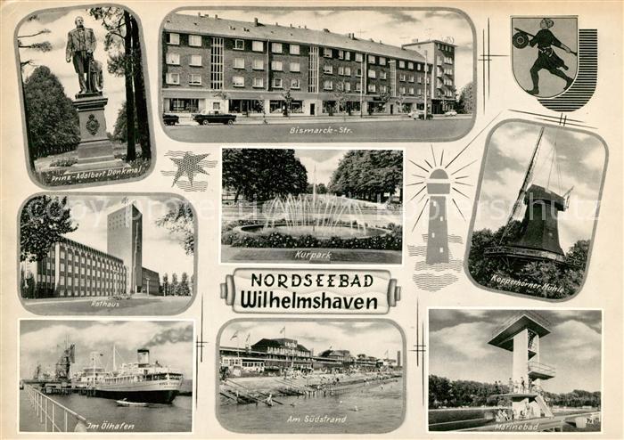 Wilhelmshaven Prinz Albert Denkmal Bismarckstrasse Rathaus oelhafen Kurpark