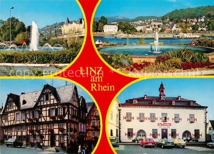 Linz Rhein Springbrunnen Fachwerkhaus Rathaus