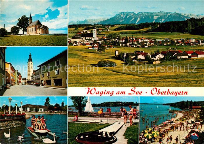 Waging See Muehlbergkircherl Marktplatz Strandkurhaus Minigolfplatz Strandpromen