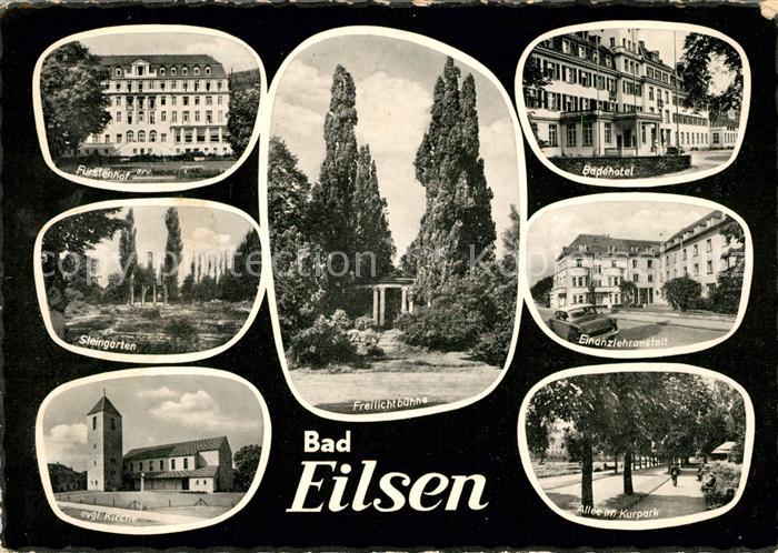 Bad Eilsen Fuerstenhof Badehotel Steingarten Kirche Kurpark Freilichtbuehne
