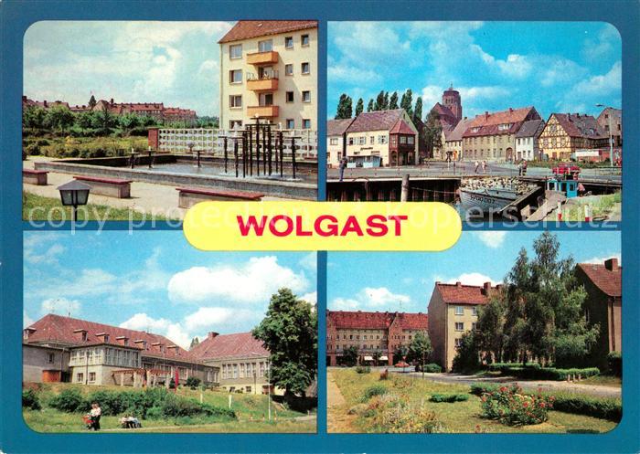 Wolgast Mecklenburg-Vorpommern Springbrunnen Wohnkomplex Nord Hafen Hotel Vier J