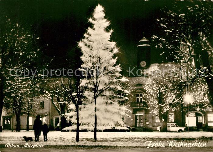 Rehau Oberfranken Maxplatz Weihnachtskarte