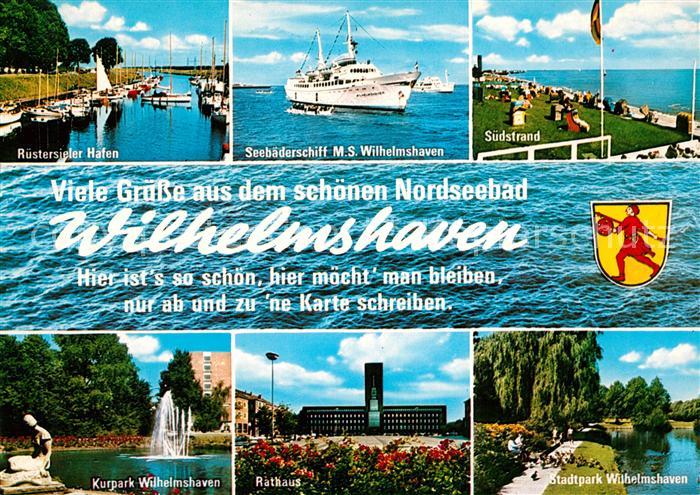 Wilhelmshaven Ruestersieler Hafen Seebaederschiff Suedstrand Kurpark Stadtpark R