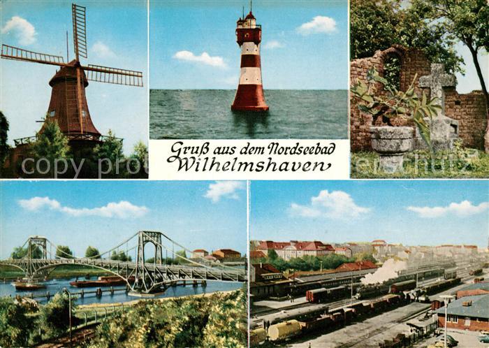 Wilhelmshaven Leuchtturm Roter Sand Koppehoerner Muehle Banter Ruine Bahnhof