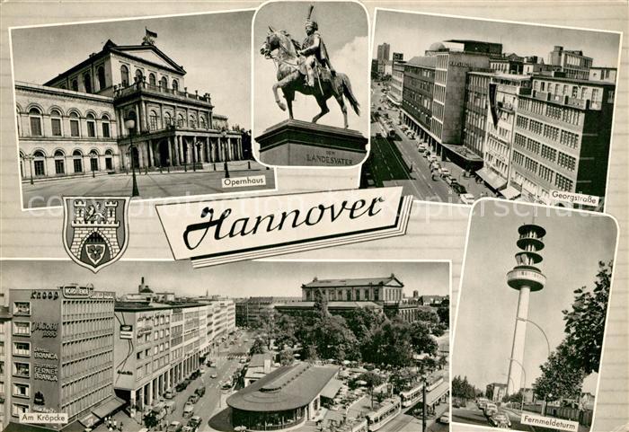 HANNOVER  CITY Opernhaus Georgstrasse Kroepcke Fernmeldeturm