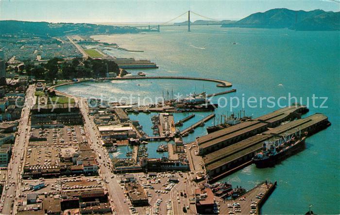 San Francisco California Fliegeraufnahme Golden Gate Bridge Fishermans Wharf