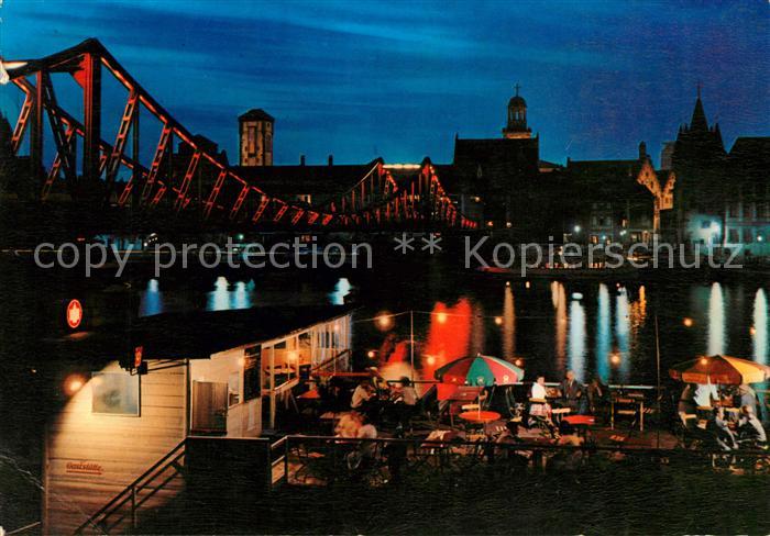 Frankfurt Main Mainufer Eiserner Steg Nacht