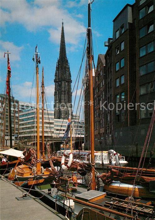 Alt Hamburg Nicolaifleet Turm Sankt Nicolaikirche