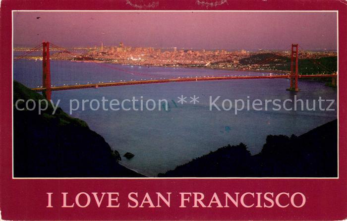 San Francisco California East Bay Marin County Golden Gate Bridge Nacht