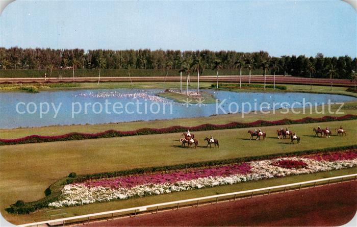 Miami Florida Parading Post on the Turf Hialeah Race Course