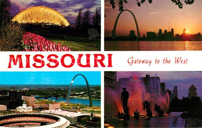 Missouri City Missouri Saint Louis Nachtaufnahme Aloe Plaza Fountains