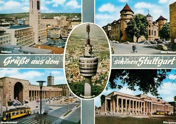 Stuttgart Rathaus Altes Schloss Hauptbahnhof Königsbau Fernsehturm