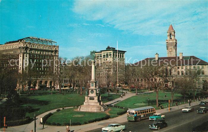 Worcester Massachusetts View of the Common Monument City Hall
