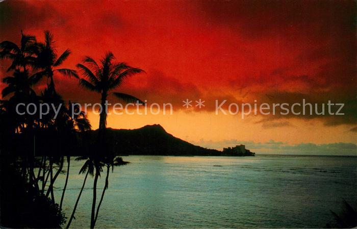 Waikiki Dramatic sky silhouettes legendary Diamond Head Nature