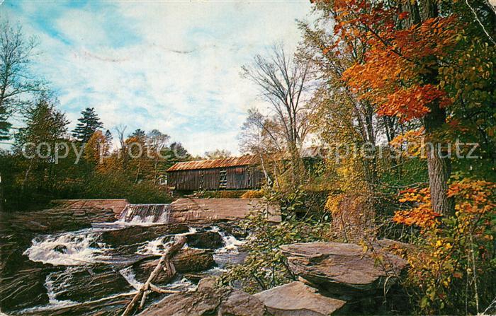 Thetford Center Old covered bridge waterfall automn