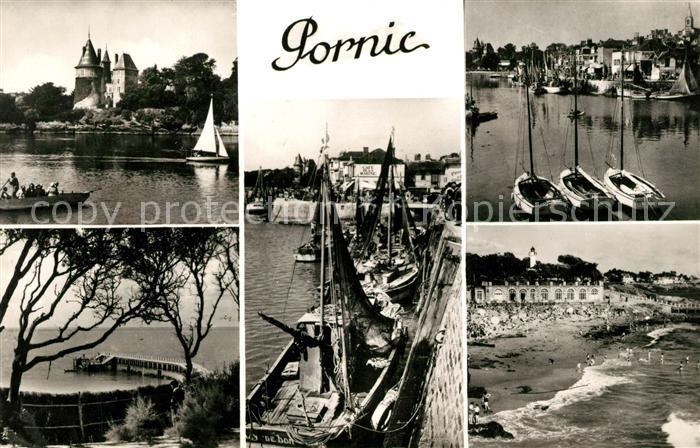 Pornic Schloss Hafen Fischkutter Strand