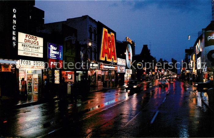 Toronto Canada Night view of Yonge Street downtown section