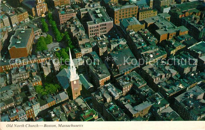 Boston Massachusetts Old North Church aerial view