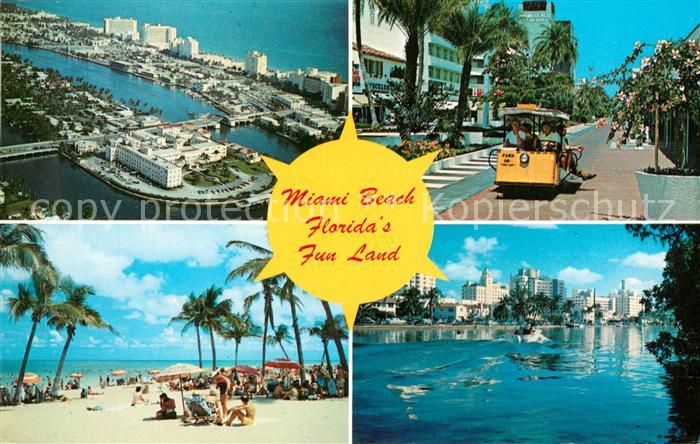 Miami Beach Florida's Fun Land Highlights Beach Waterway aerial view