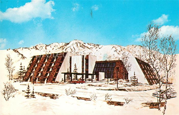 Steamboat Springs Ramada Inn Hotel in winter Illustration