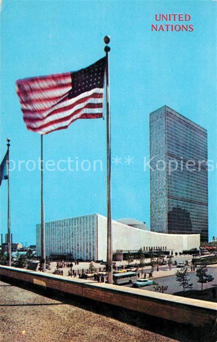 New York City United Nations Headquarter Building American Flag