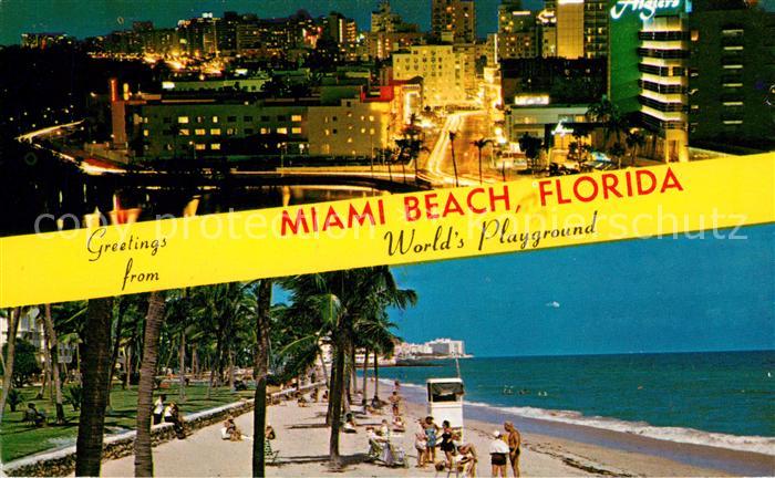 Miami Beach Lake Pancoast at night Lummus Park Beach