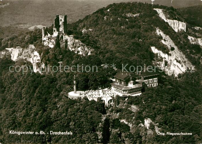 Koenigswinter Drachenfels Ruine Bergrestaurant Fliegeraufnahme