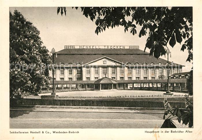 Biebrich Wiesbaden Sektkellereien Henkell & Co Hauptfront Biebricher Allee