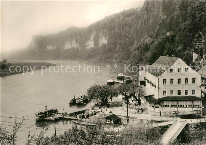 Rathen Saechsische Schweiz HOG Erbgericht Gaststaette an der Elbe